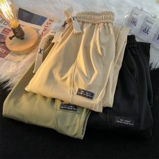 批发<b class='q'>日系</b><b class='q'>复古</b>简约卡其色抽绳短裤男女夏季潮流vibe宽松休闲直筒五分裤