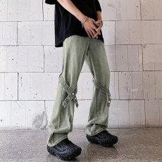 批发黄泥色牛仔裤男美式高街vibe风裤子夏季薄款潮牌痞帅宽松直筒长裤