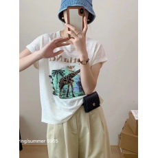 批发欧洲站夏季卡通字母绣花冰丝<b class='q'>亚麻</b>短袖毛衣 通勤宽松针织百搭体恤