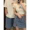 官图 6535拉架棉 夏季小众设计感短袖T恤高级感显瘦女新款轮播图2