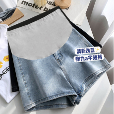 批发天猫品质  孕妇牛仔<b class='q'>短裤</b>子弹力大码宽松<b class='q'>打底</b>裤夏装百搭孕妇<b class='q'>短裤</b>