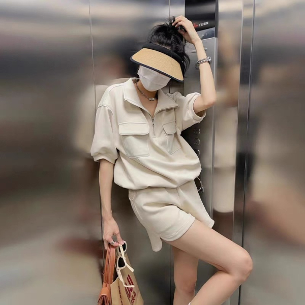 RM15528#运动套装女夏季新款高级感时尚休闲小个子卫衣短裤两件套洋气