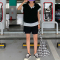 纯色简约连肩袖小众设计感针织上衣宽松休闲百搭收腰女士短裤套装轮播图2