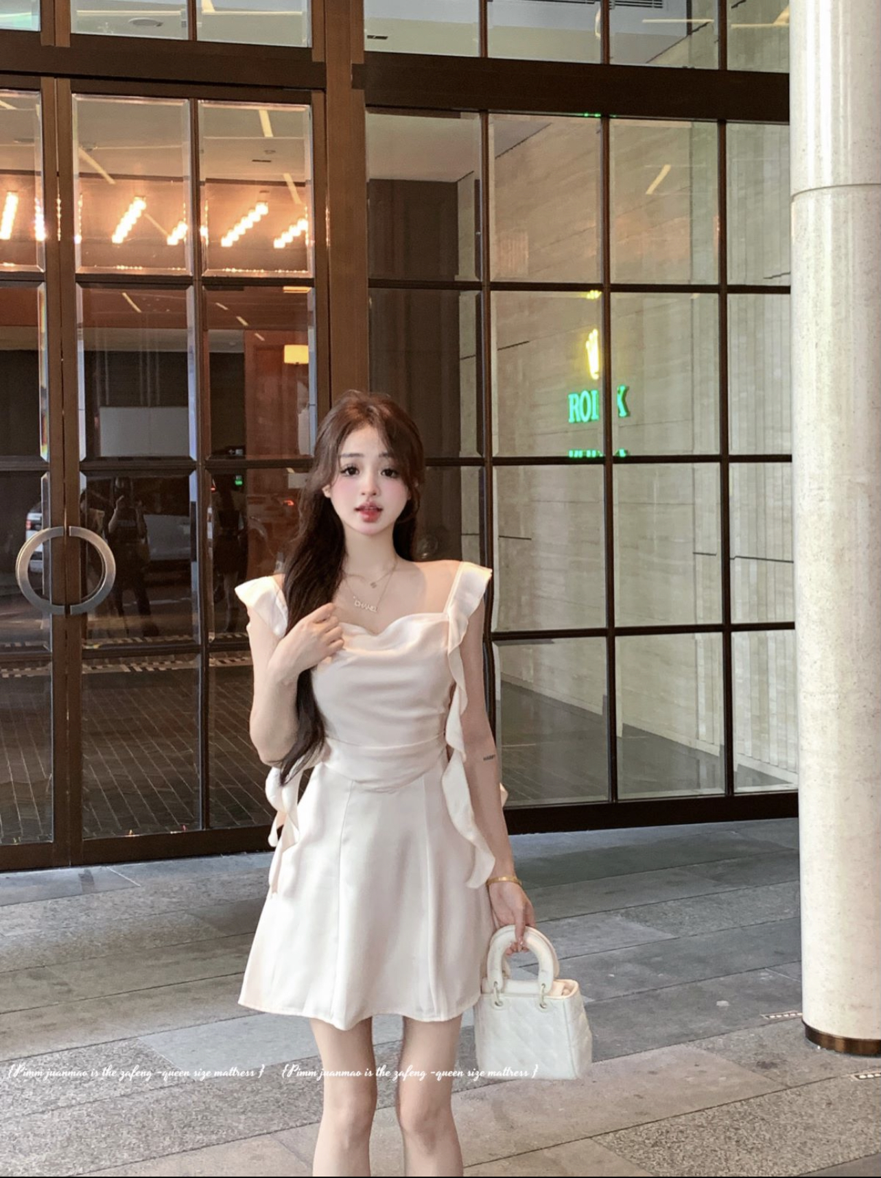 Real shot ~ Heart-beating Ruth backless suspender dress for women with pure desire and niche design and temperament short skirt