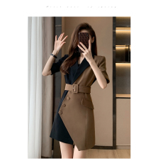 批发夏季新款女装小个子小香风法式<b class='q'>西装</b>连衣裙女夏小众设计感桔梗裙