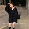 温柔软糯系水貂绒毛衣女秋冬加厚宽松慵懒风上衣V领中长款针织衫轮播图5