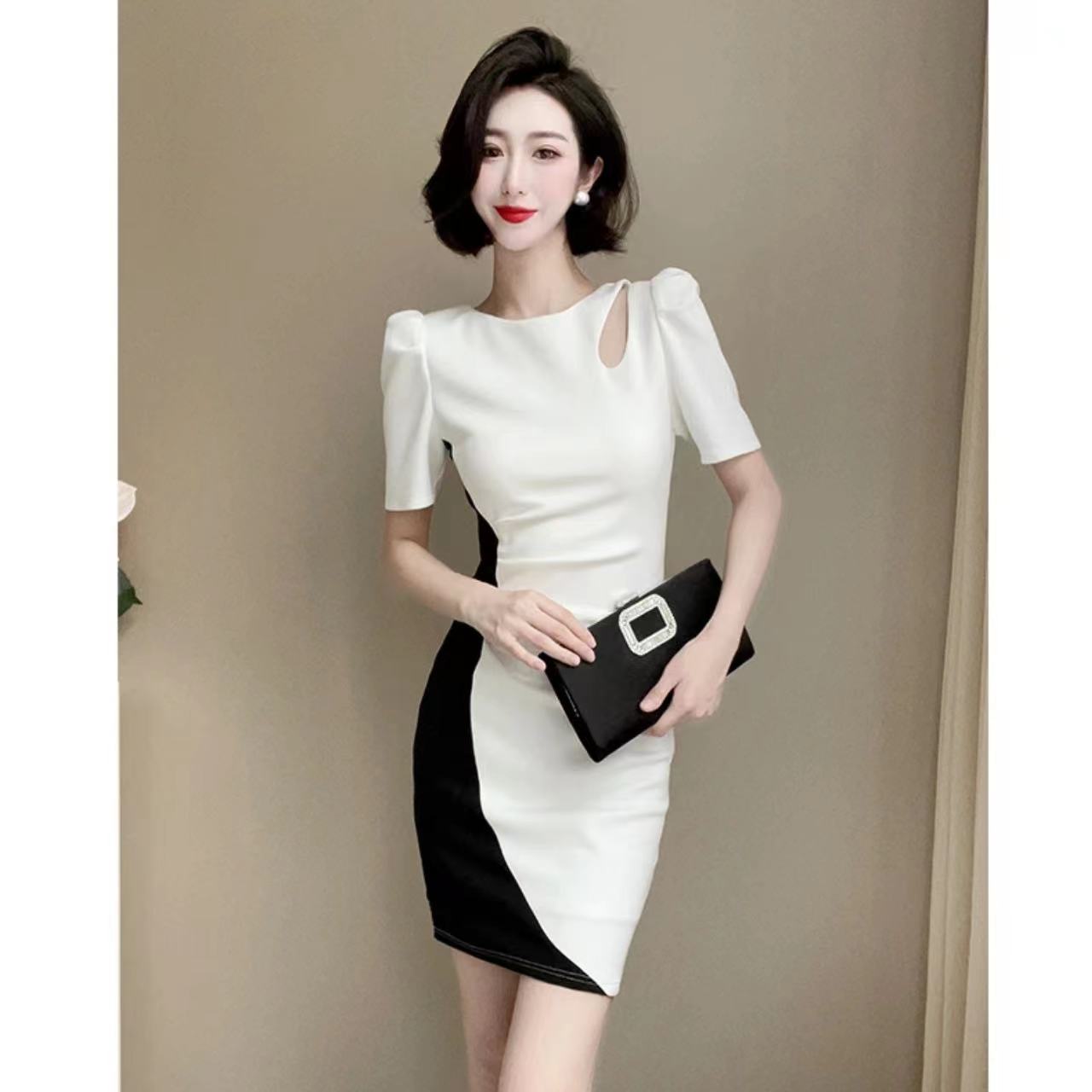 FA30320# 法式轻奢高端气质连衣女装夏季新款小个子洋气时尚包臀裙子夏 服裝批發女裝批發服飾貨源