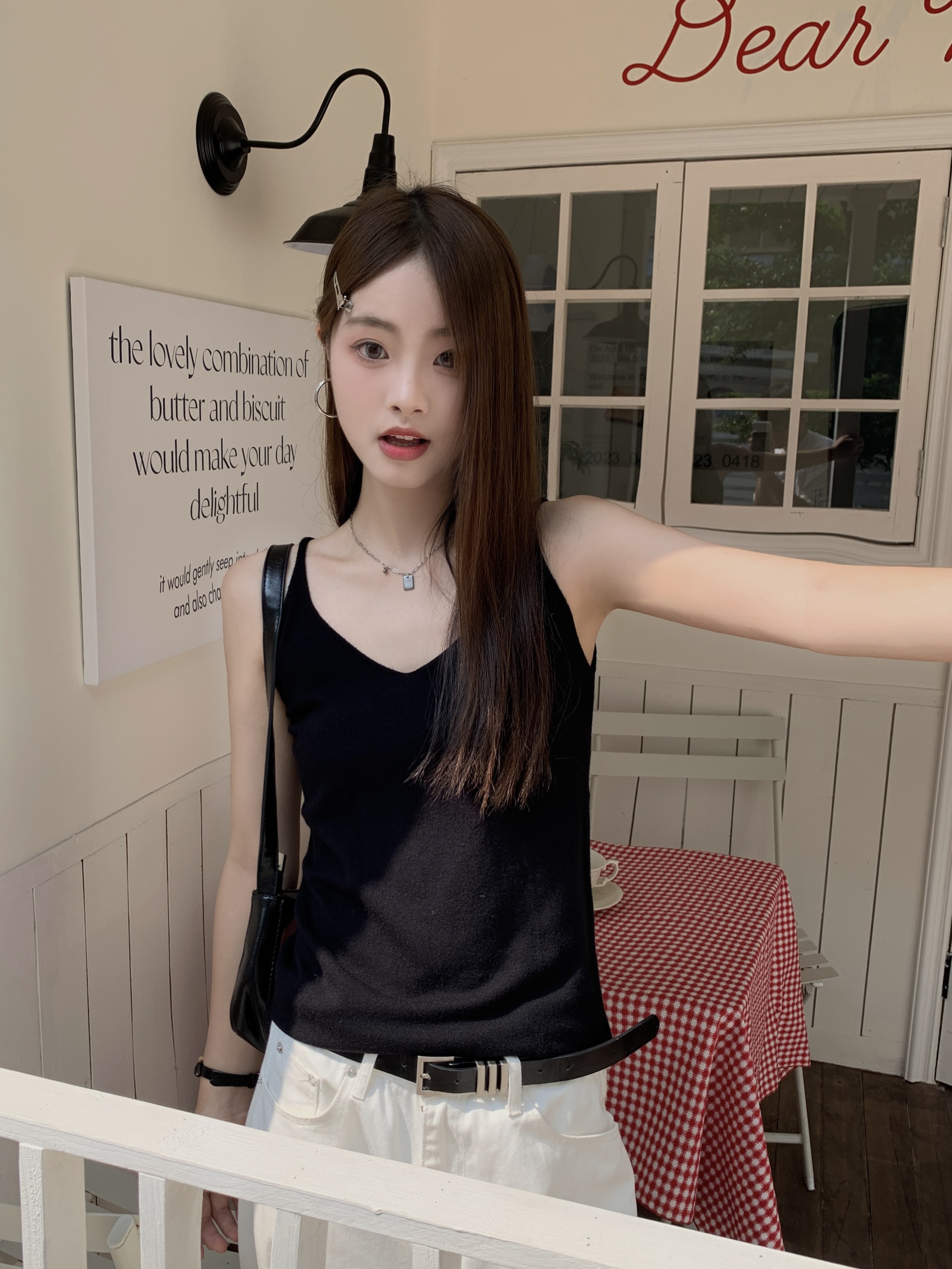 實拍~大量備貨 夏季韓chic百搭針織純色內搭外傳吊帶背心女
