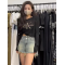 薄款烫钻字母女2023春夏设计感辣妹短款长袖罩衫防晒上衣轮播图5