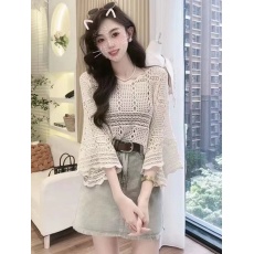 批发慵懒风薄款防晒针织衫+抹胸两件套女2025夏季新款设计感罩衫套装