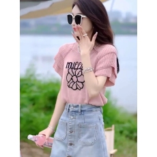 批发冰丝<b class='q'>针织衫</b><b class='q'>女</b>短袖t恤薄款夏季2026新款宽松打底衫设计感小众上衣