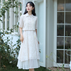 新中式改良旗袍国风套装连衣裙女装夏季2023汉服设计感裙子小个子