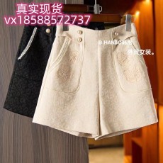 批发清仓货捡漏尾<b class='q'>单</b>剪标女装一线大品牌<b class='q'>原</b>外贸钉珠绣提花高腰阔腿短裤