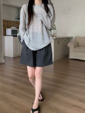 实拍实价~薄款防晒针织衫T恤速干弹力五分短裤松紧腰