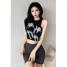 批发百合 已出货 罗纹 修身短款工字<b class='q'>背心</b>女百搭打底无袖上衣