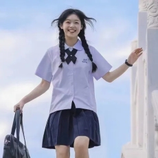 批发绣花配领带泰国校服娜诺泰式jk衬衫制服<b class='q'>运动</b>会高中学生毕业班服冬