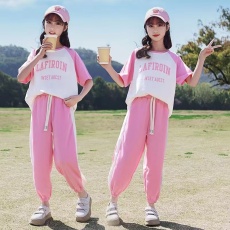 批发女童夏装套装2026新款薄款洋气短袖儿童夏季<b class='q'>短裤</b><b class='q'>休闲</b>两件套