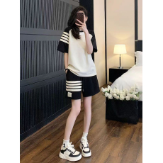 批发新款套装<b class='q'>夏</b>季2023运动休闲时尚宽松显瘦炸街洋气减龄短裤两件套潮
