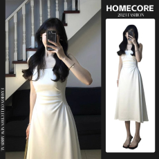 批发2026<b class='q'>赫本</b><b class='q'>风</b>方领吊带连衣裙女新款气质收腰显瘦A字长裙子