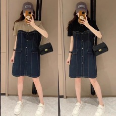 批发拼接牛仔<b class='q'>连衣裙</b>女假两件薄<b class='q'>欧洲站</b>2026夏季新款欧货洋气中长裙子潮