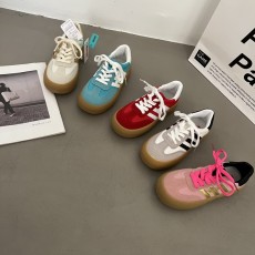 批发2023新款德训鞋系带字母百搭轻便透气运动小白鞋