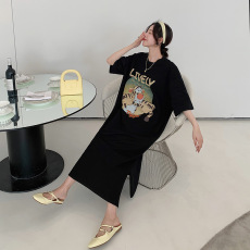 批发仿棉牛奶丝夏季韩版韩国大码长款连衣裙胖mm宽松过膝睡裙专供<b class='q'>外贸</b>