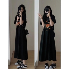 批发仿棉牛奶丝夏季韩版韩国大码长款连衣裙胖mm宽松过膝睡裙专供<b class='q'>外贸</b>