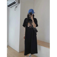 批发仿棉牛奶丝夏季韩版韩国大码长款连衣裙胖mm宽松过膝睡裙专供<b class='q'>外贸</b>