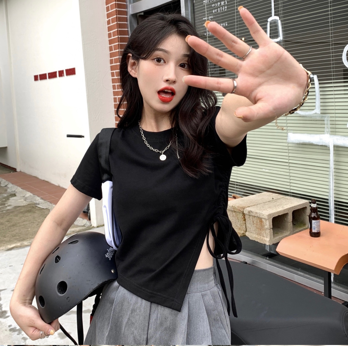 폭발 다용도 여름 섹션 긍정적 인 어깨 티셔츠 빅 사이즈 여성 의류 지방 mm 불규칙 반팔 티셔츠 맨위 m-4xl200 근