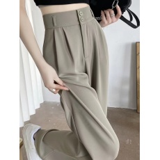 批发官图  长丝<b class='q'>西装</b> 高腰阔腿裤女宽松显瘦直筒裤垂感休闲<b class='q'>西装</b>裤