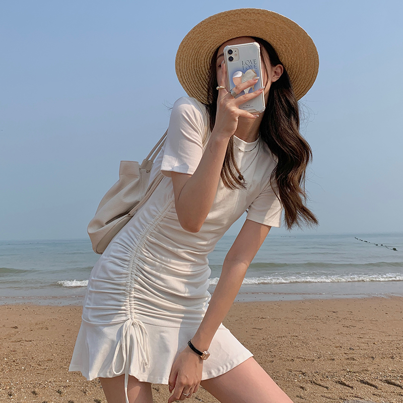 FA28954# 夏日多巴胺穿搭气质性感鱼尾连衣裙女辣妹包臀短裙 服裝批發女裝批發服飾貨源