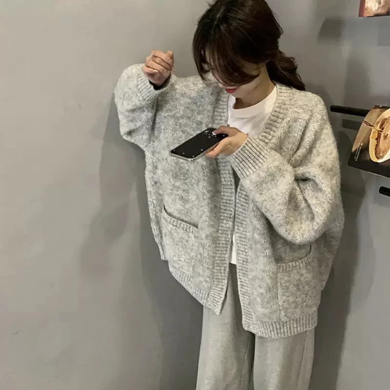 빈티지 데일리 V넥 울 카디건 상세 이미지 5