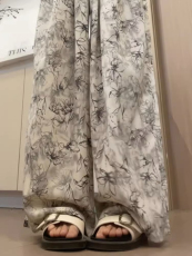 冰丝阔腿裤女夏高腰垂感水墨扎染新中式禅意裤休闲拖地防晒裤