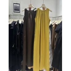 批发韩国东大门2026夏季新款时尚气质无袖<b class='q'>纯色</b><b class='q'>连衣裙</b>宽松显瘦系带长裙