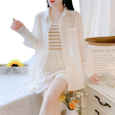 批发官图~实拍夏季简约通勤长袖防晒上衣<b class='q'>外套</b>吊带短裤三件时尚套装女