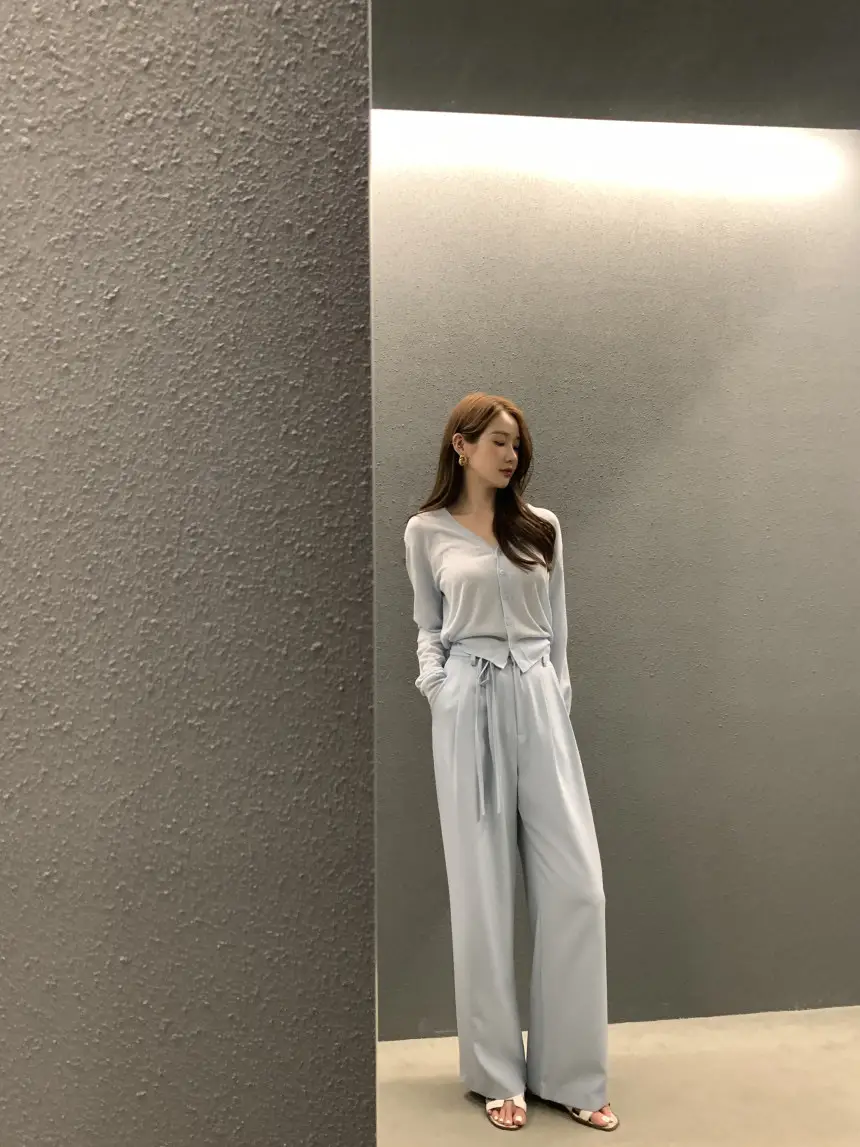 한국 스타일 단추 니트 셔츠 상세 이미지 14