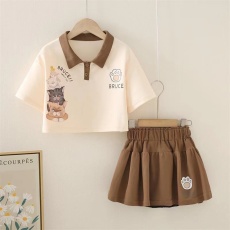 批发女大童夏季套装2025新款短袖短<b class='q'>裤</b>女童夏天薄款透气<b class='q'>儿童</b>两件套