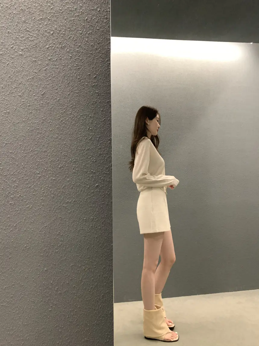 한국 스타일 단추 니트 셔츠 상세 이미지 5