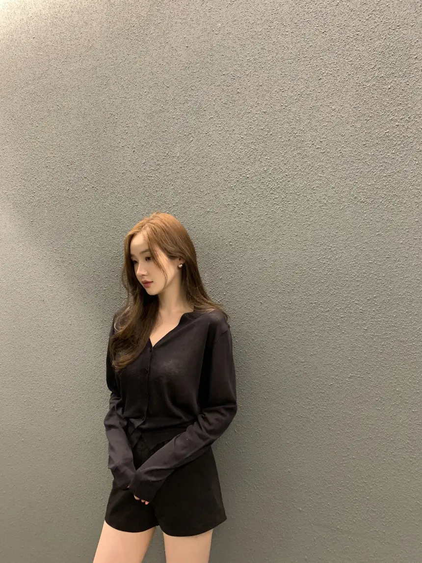 한국 스타일 단추 니트 셔츠 상세 이미지 11