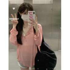 批发百合 已出货 罗纹 百搭纯色小众时尚<b class='q'>防晒衫</b>秋季休闲显瘦