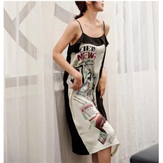 批发吊带睡衣女士冰丝丝绸 性感长款家居服