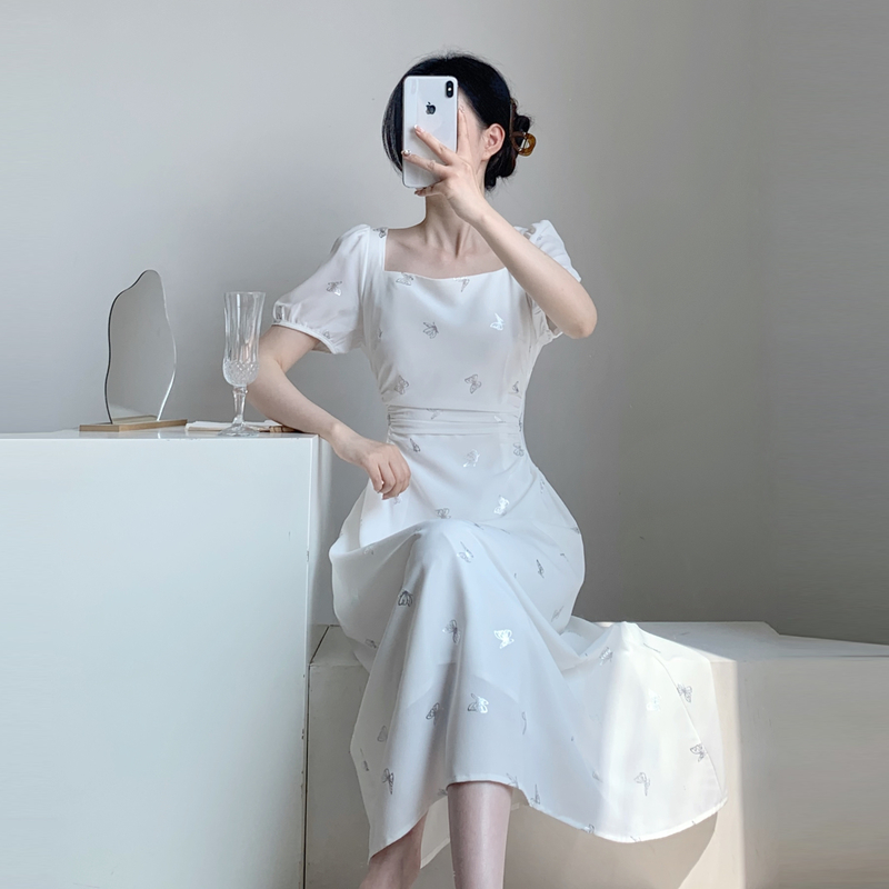 MY3065# 法式优雅气质连衣裙女夏高级感设计师款修身显瘦长裙女裝貨源服裝批發