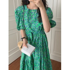 批发实拍~已出夏季新款碎花宽松连衣裙夏天中长款显瘦<b class='q'>短袖</b>裙子