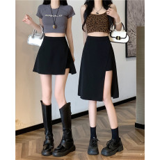 批发胖MM<b class='q'>西装</b>松紧腰半身裙<b class='q'>女</b>不规则显瘦设计感高腰a字中长款裙