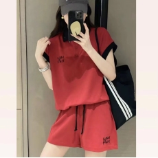 批发<b class='q'>欧洲站</b><b class='q'>套装</b>女2026夏季新品宽松休闲短袖POLO衫阔腿短裤运动跑步服