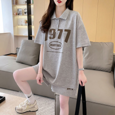 批发官图纯棉后包领2025夏季宽松休闲百搭<b class='q'>时尚</b>潮流运动风套装女