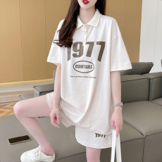 批发【官图纯棉后包领】2025夏季宽松休闲百搭<b class='q'>时尚</b>潮流运动风套装女