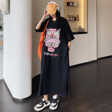 批发仿棉牛奶丝夏季韩版韩国大码长款连衣裙胖mm宽松过膝睡裙专供<b class='q'>外贸</b>