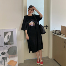 批发仿棉牛奶丝夏季韩版韩国大码长款连衣裙胖mm宽松过膝睡裙专供<b class='q'>外贸</b>