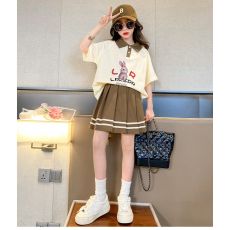 批发女大童夏季套装2025新款潮牌短袖短<b class='q'>裤</b>女童夏天薄款透气<b class='q'>儿童</b>两件套